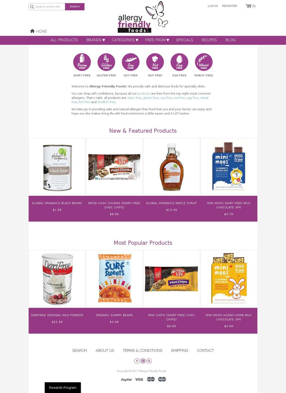 allergyfriendlyfood.com.au shopify website screenshot