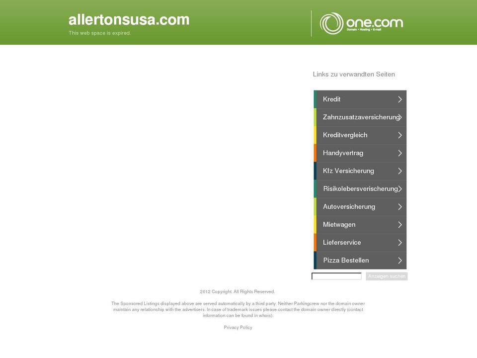 allertonsusa.com — Shopify storefront screenshot