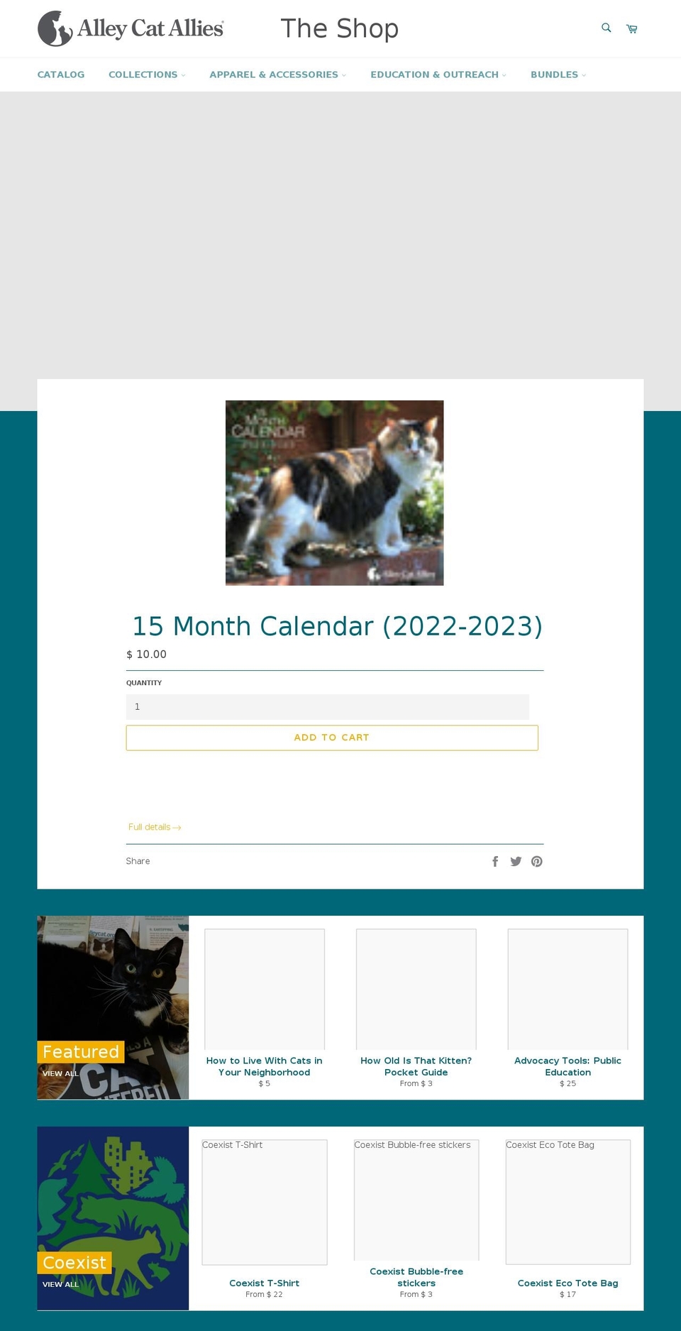 alley-cat-allies.myshopify.com shopify website screenshot