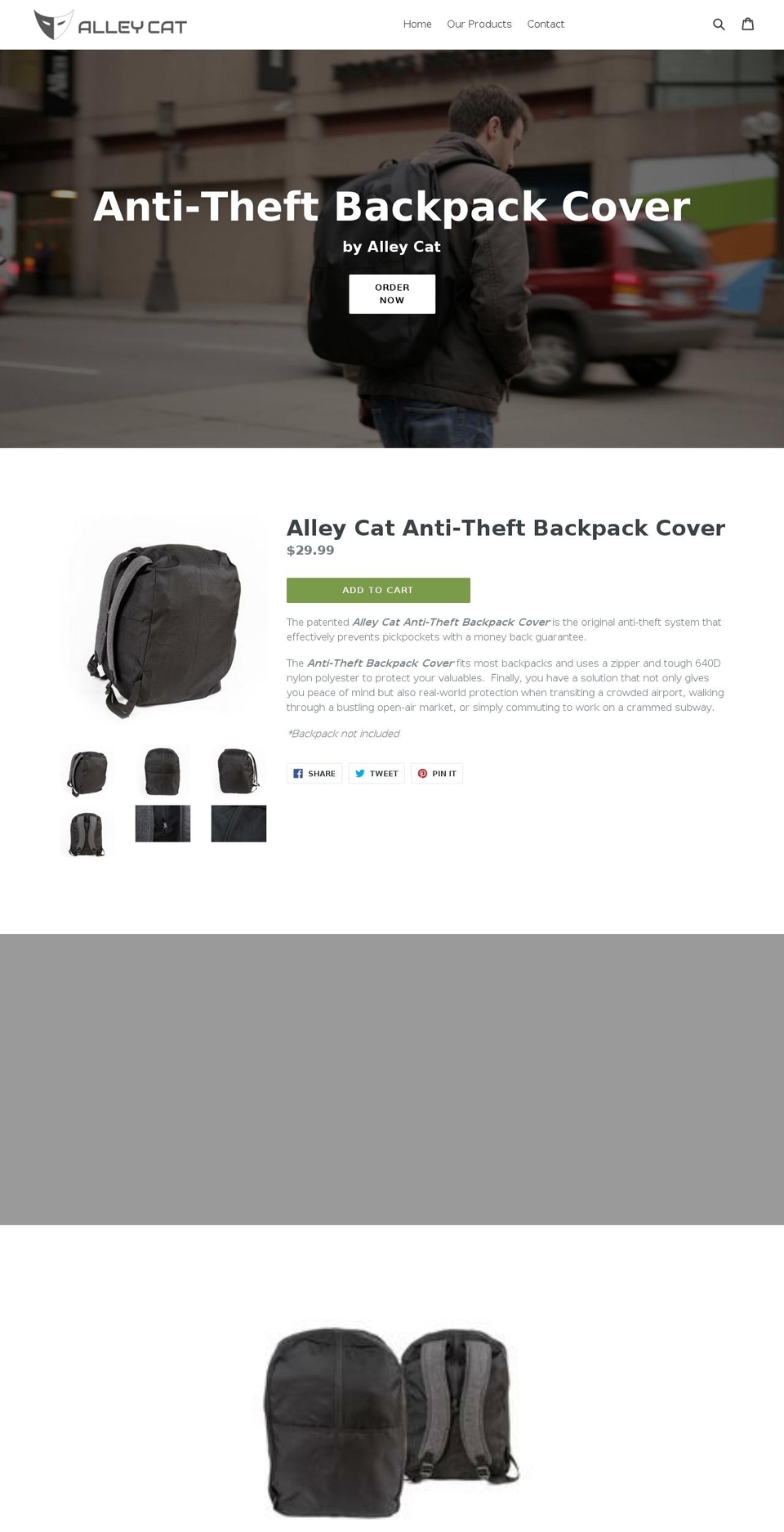 alleycatcovers.com — Shopify storefront screenshot