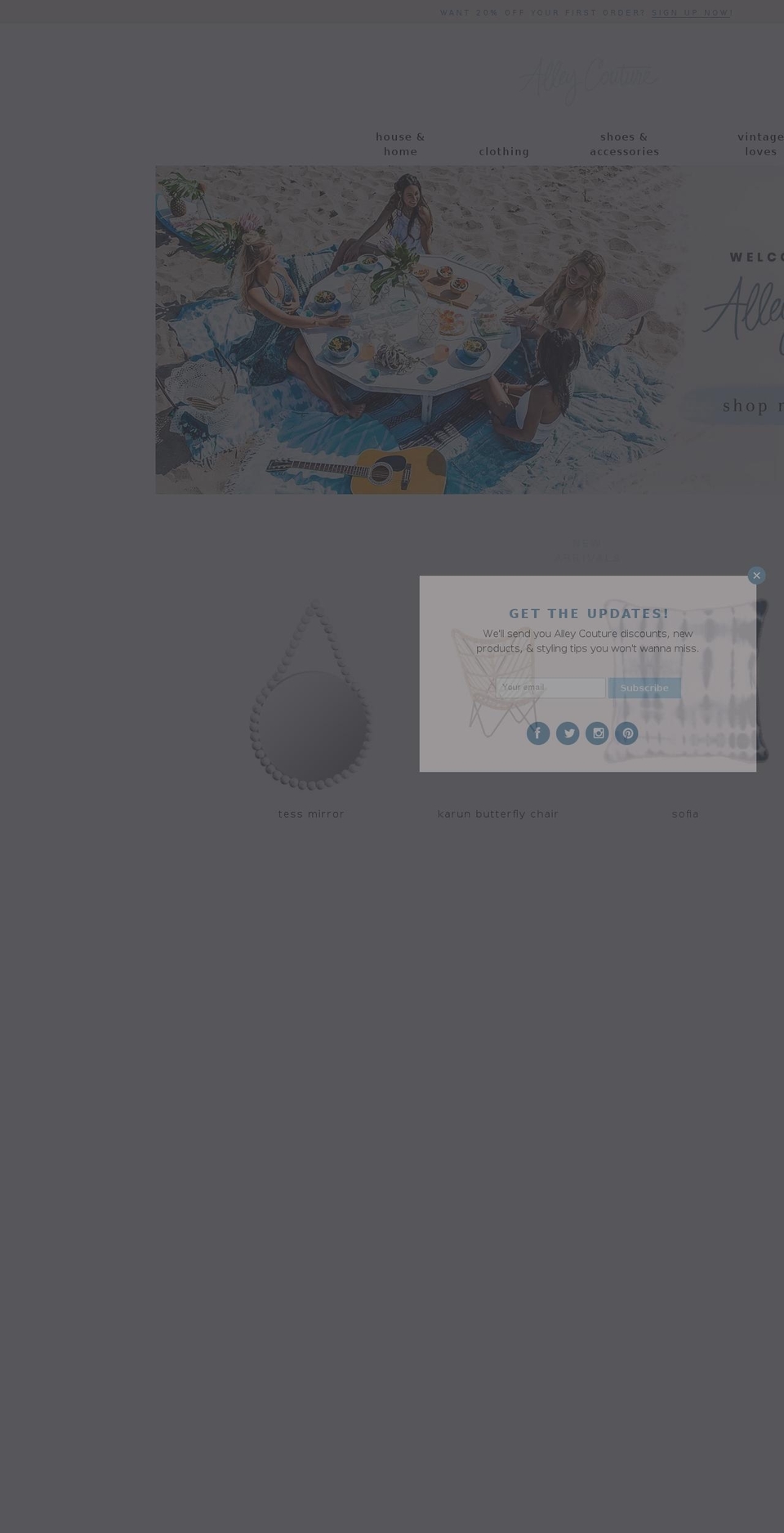 alleycouture.com — Shopify storefront screenshot