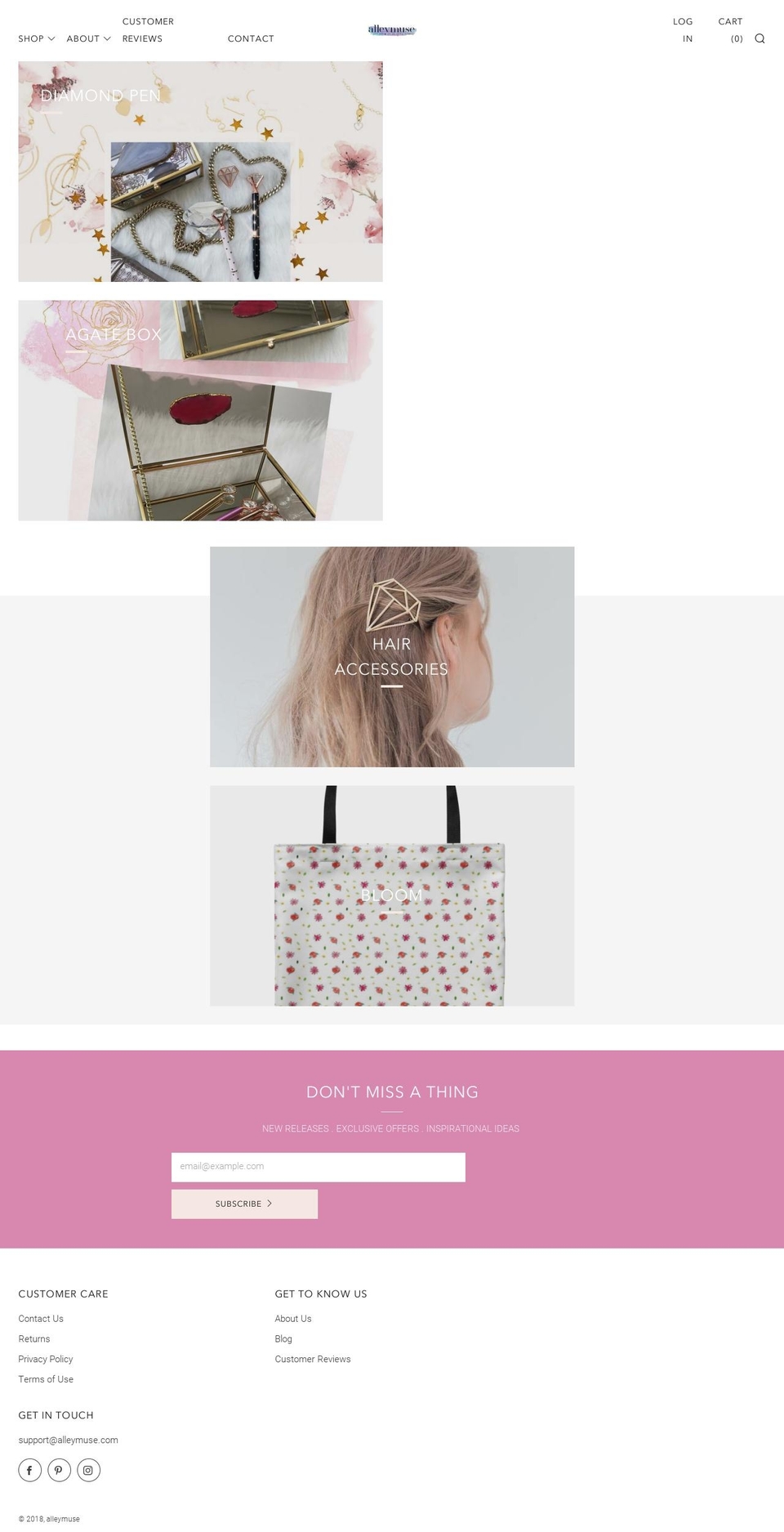 alleymuse.com — Shopify storefront screenshot