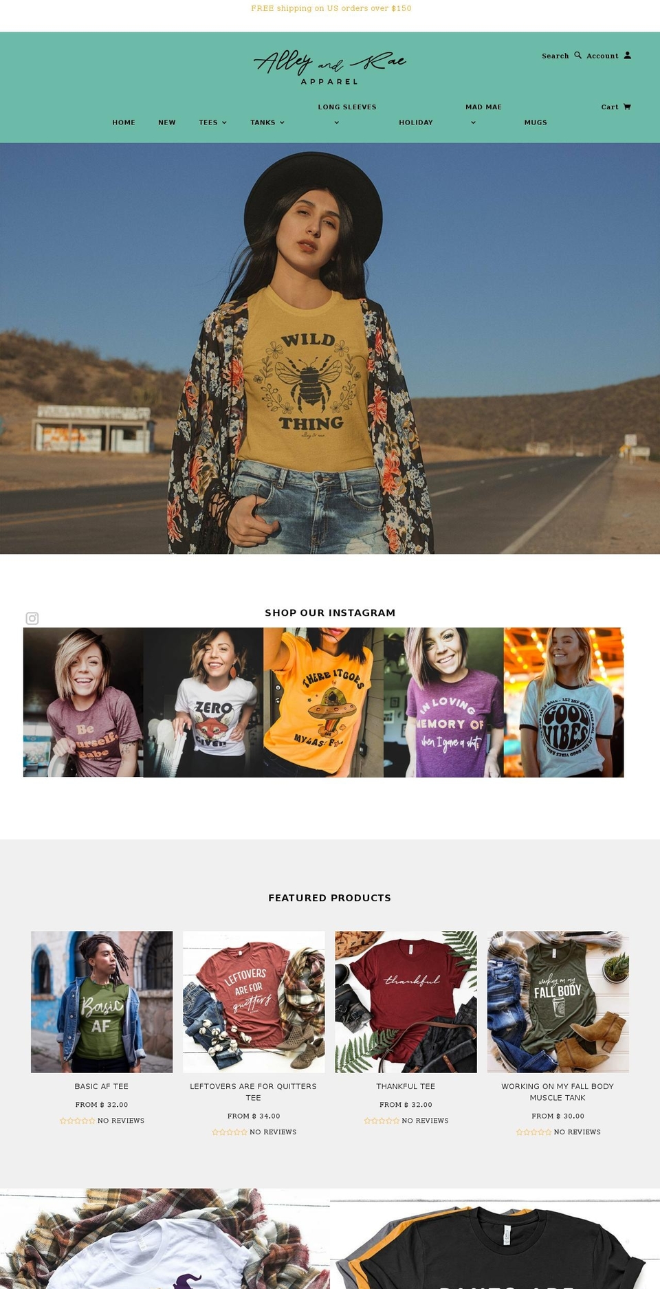 Tailor Shopify theme site example alleyrae.com