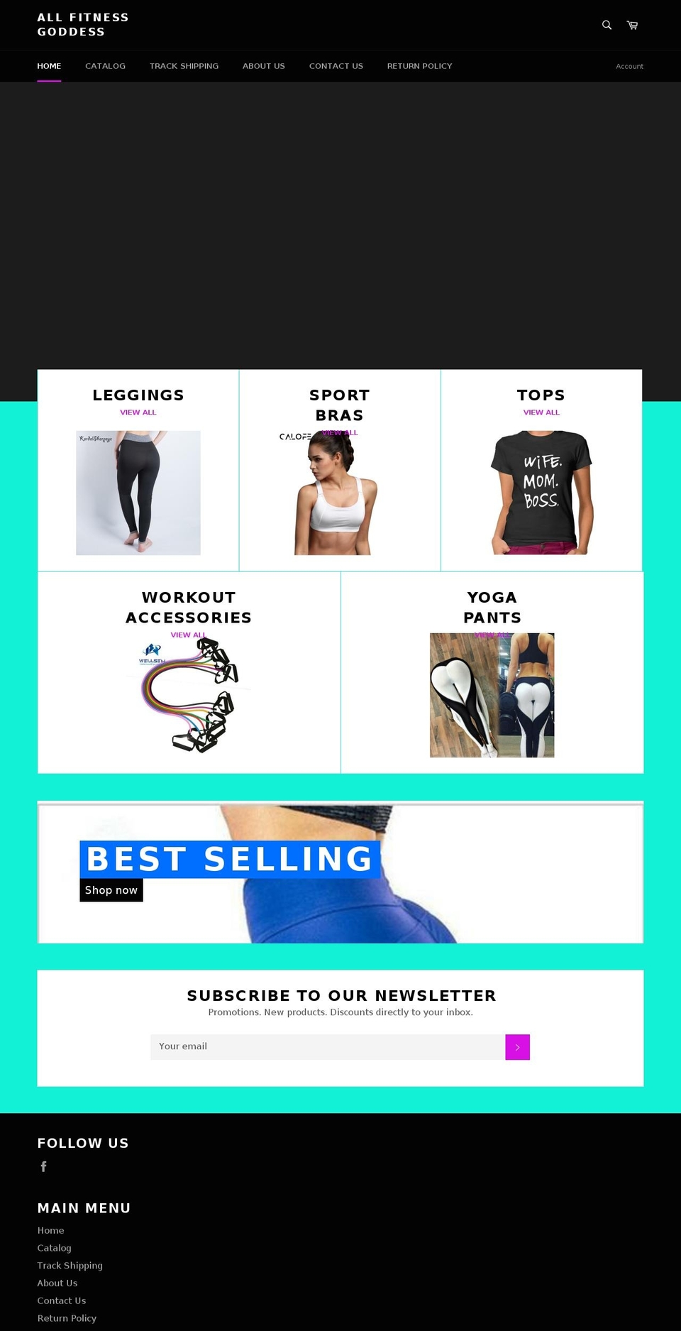 allfitgoddess.com — Shopify storefront screenshot