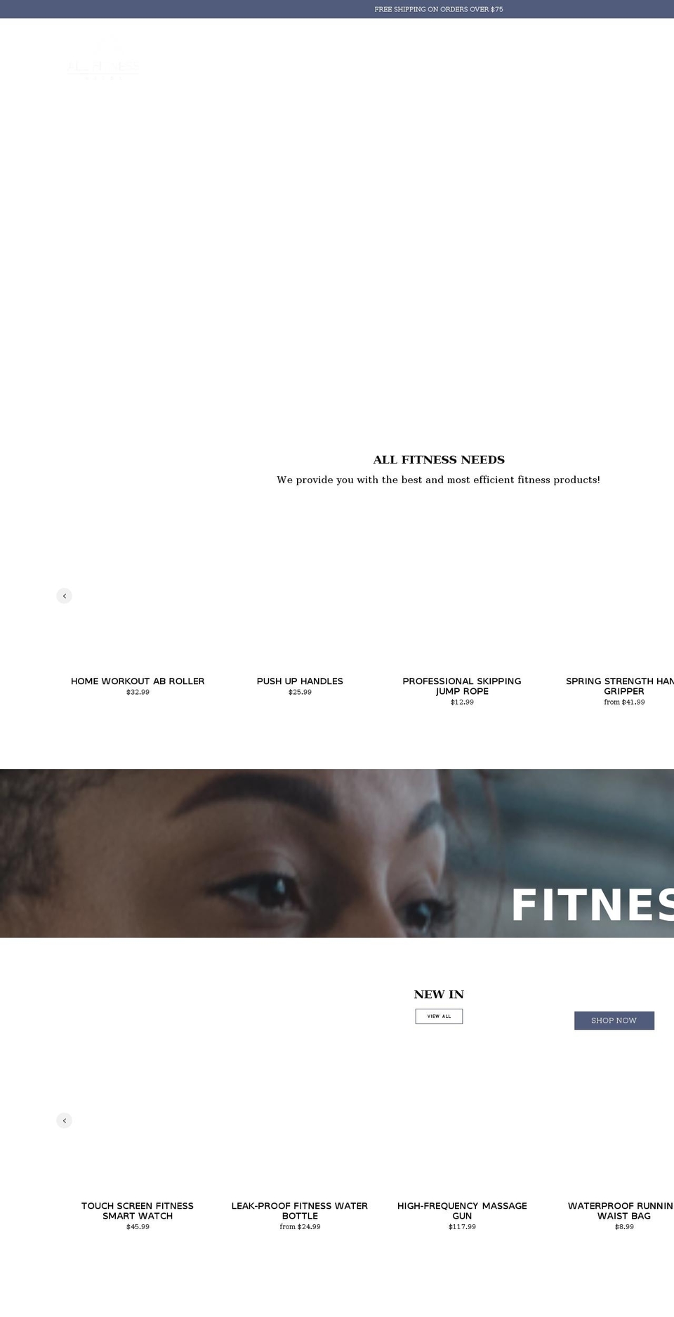 allfitnessneeds.com shopify website screenshot