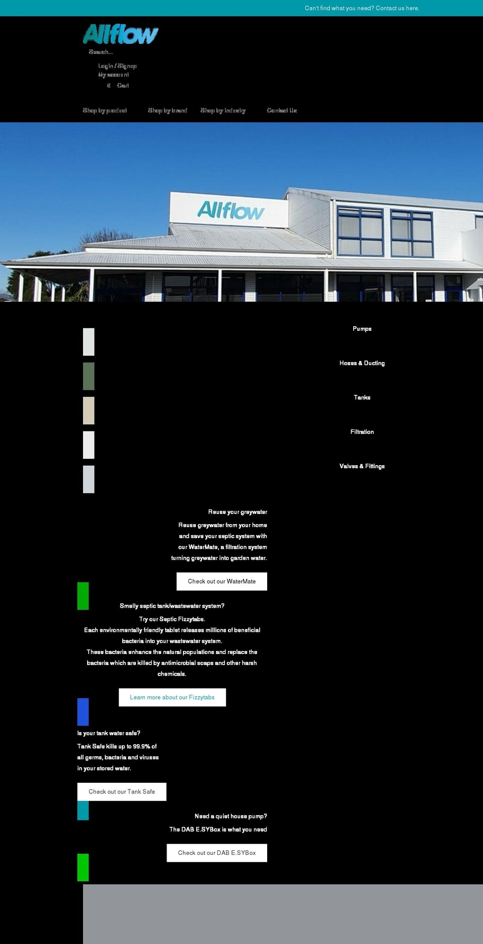 allflow.co.nz shopify website screenshot