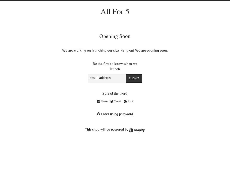 Copy of Simple Shopify theme site example allfor5dollars.com