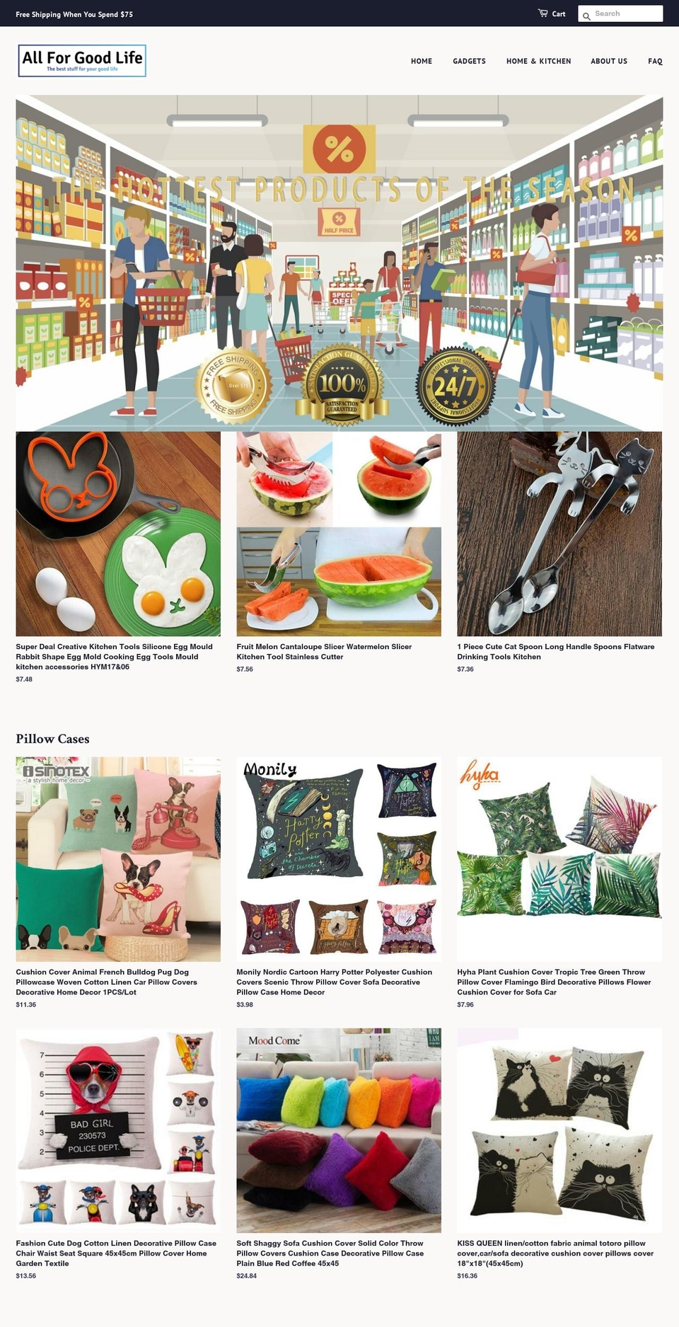 allforgoodlife.com — Shopify storefront screenshot
