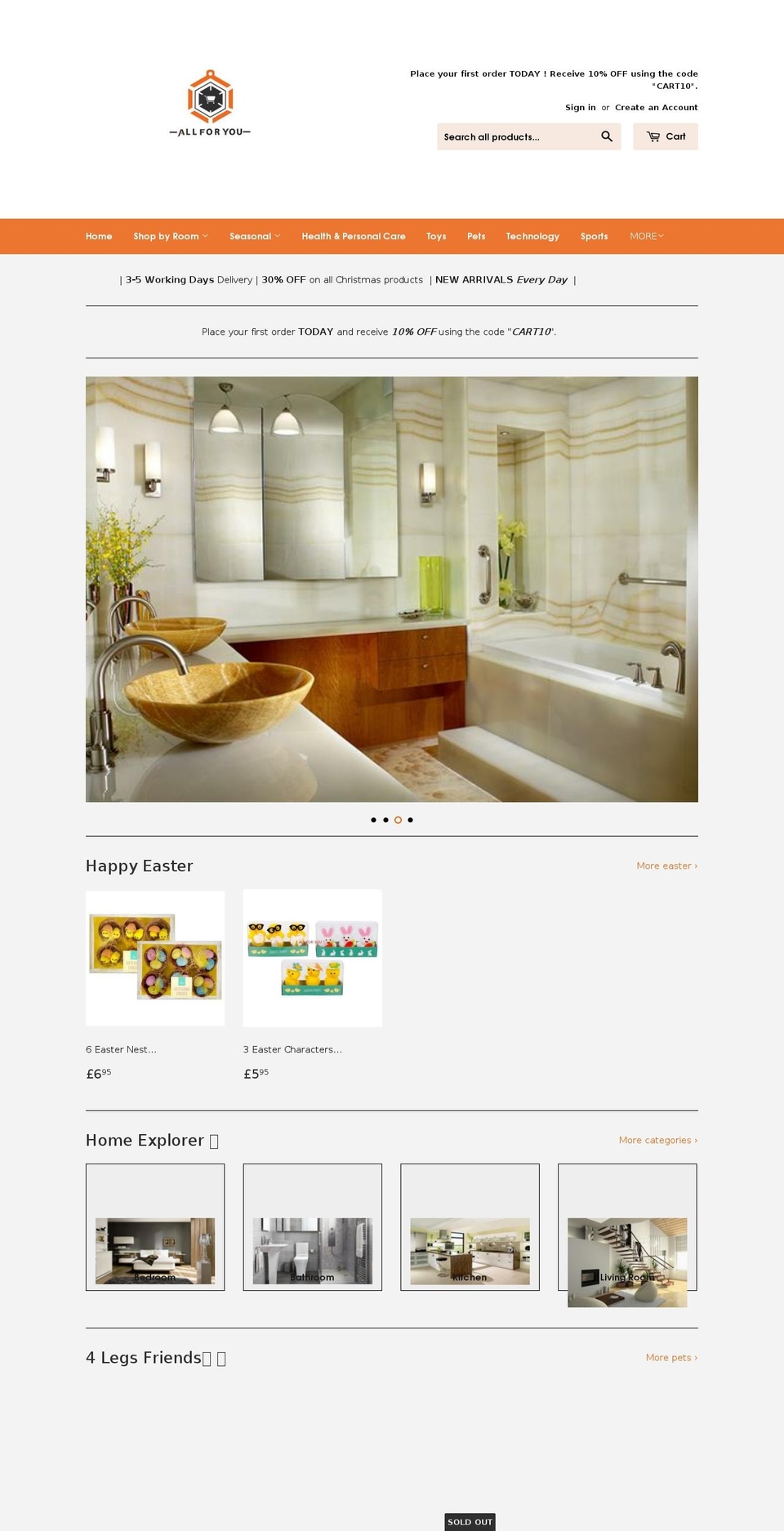 allforyoustore.com — Shopify storefront screenshot