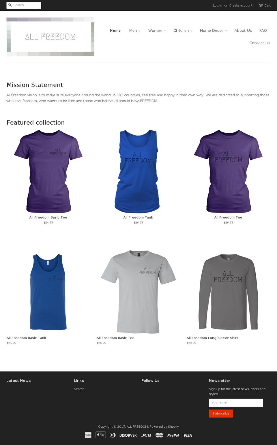 allfreedom.us shopify website screenshot