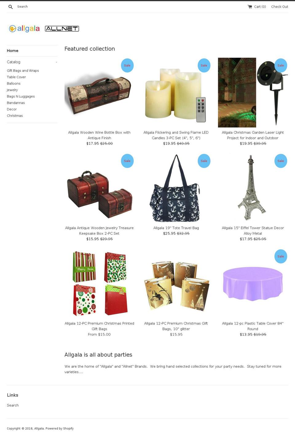 allgala.com shopify website screenshot
