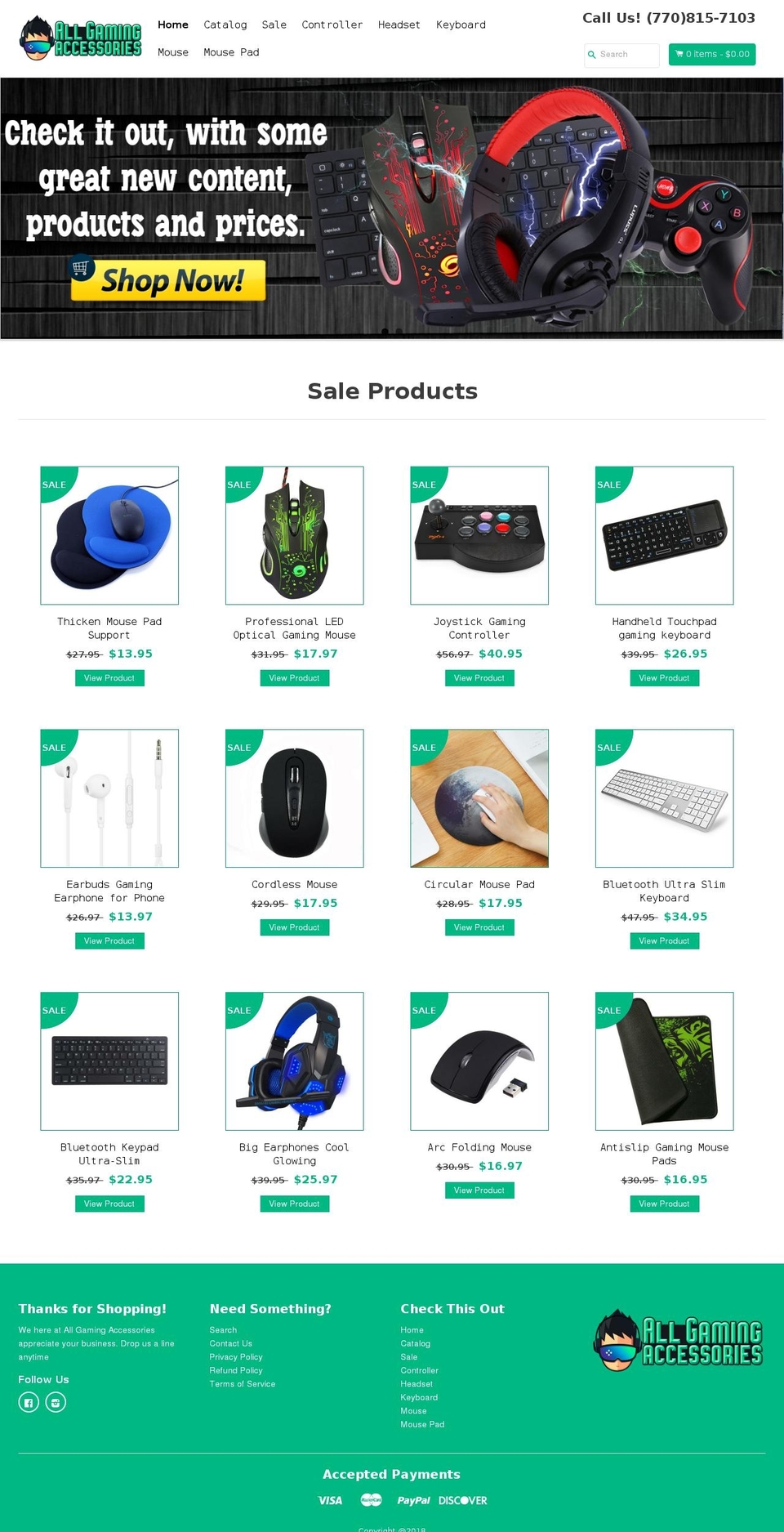 allgamingaccessories.com — Shopify storefront screenshot