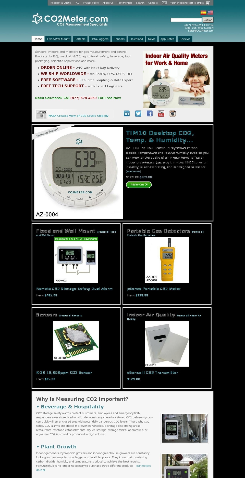 main Shopify theme site example allgasmeters.com