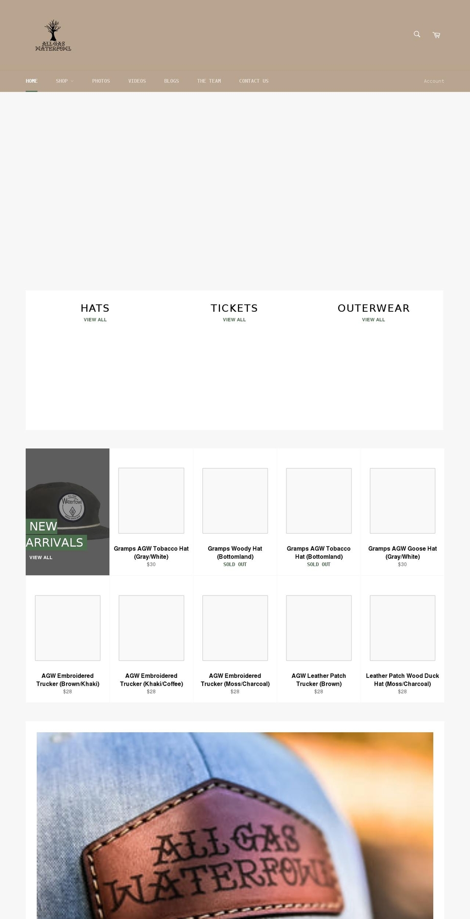 allgaswaterfowl.com shopify website screenshot