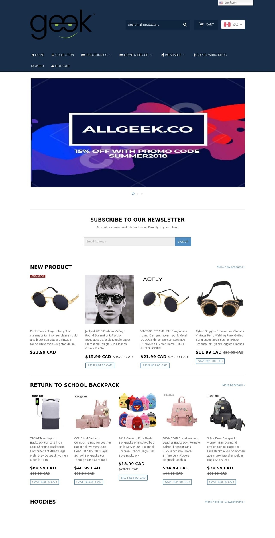 allgeek.co shopify website screenshot