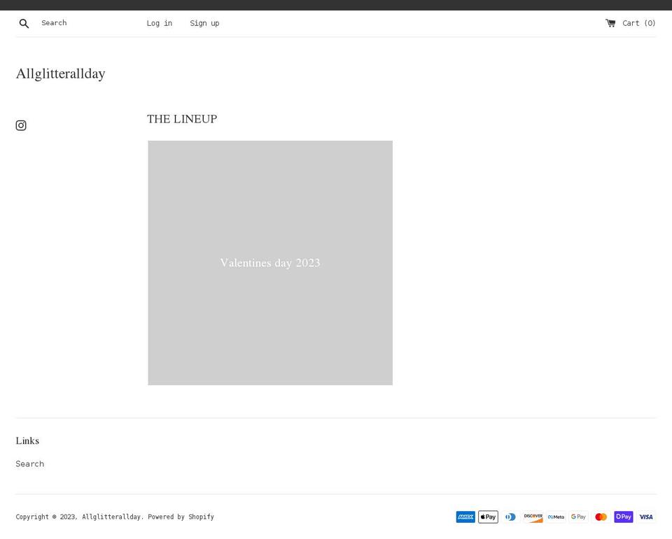 allglitterallday.com shopify website screenshot