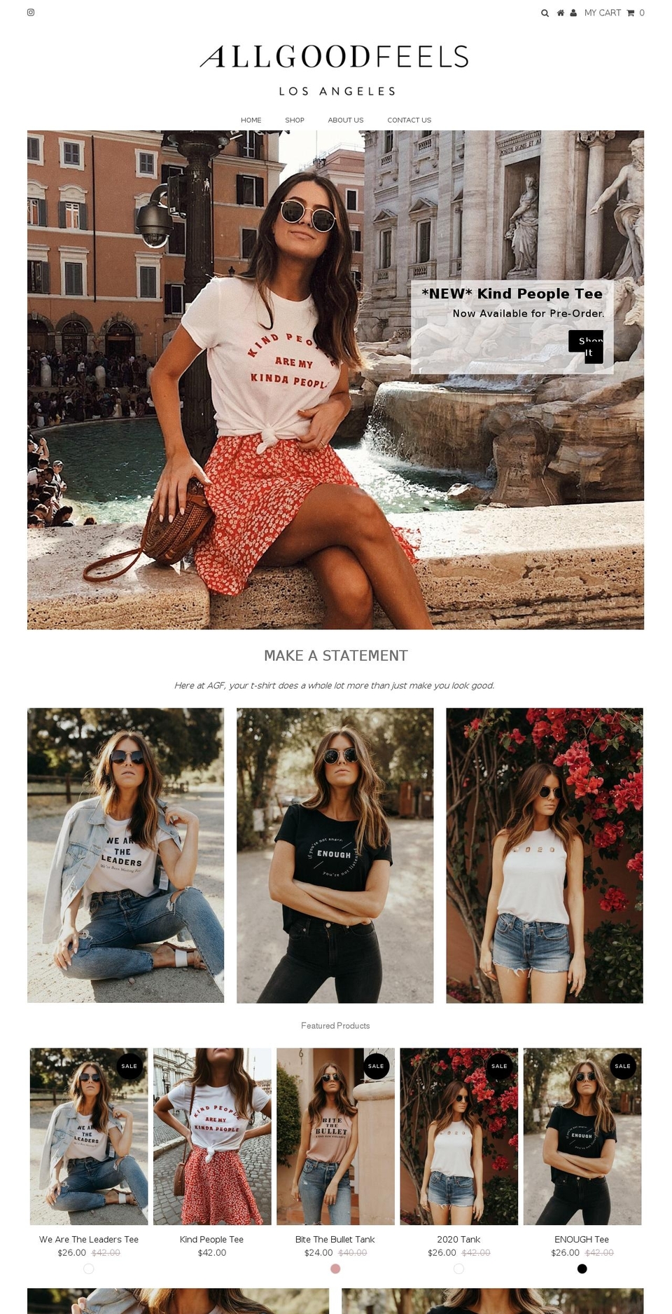 allgoodfeels.com — Shopify storefront screenshot