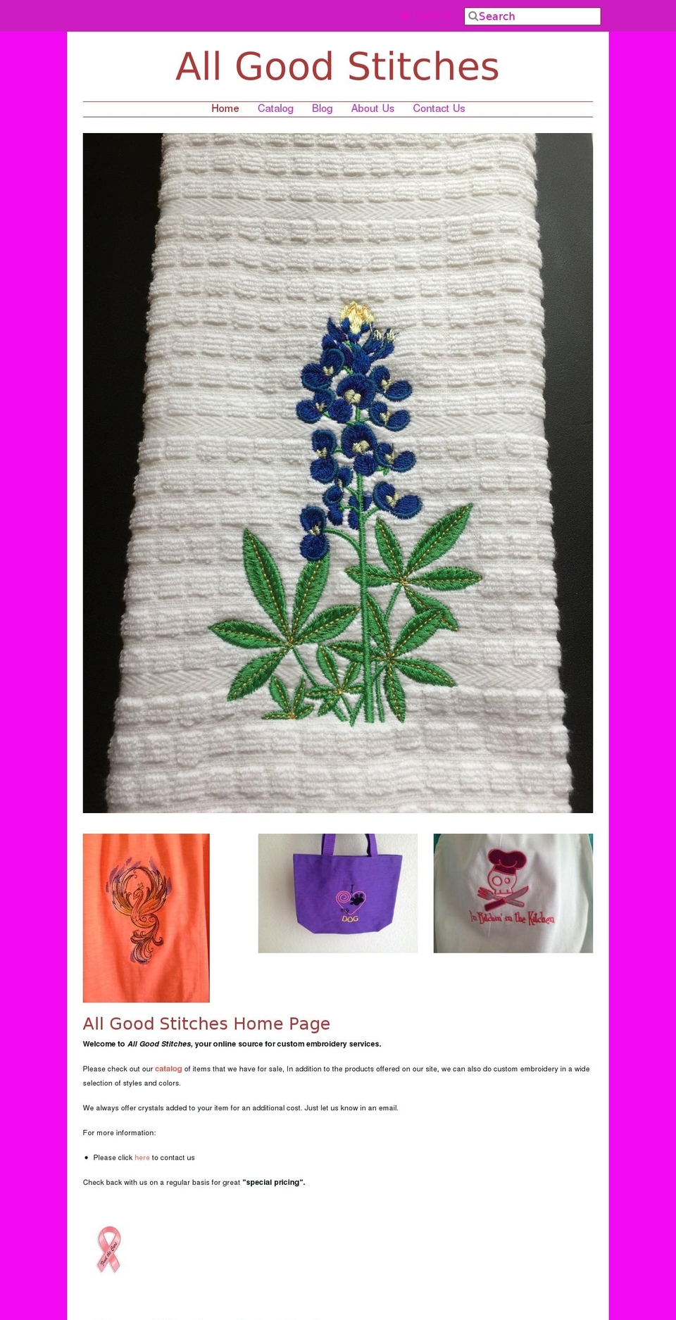 allgoodstitches.com shopify website screenshot