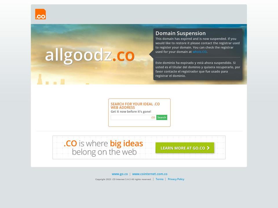 allgoodz.co shopify website screenshot