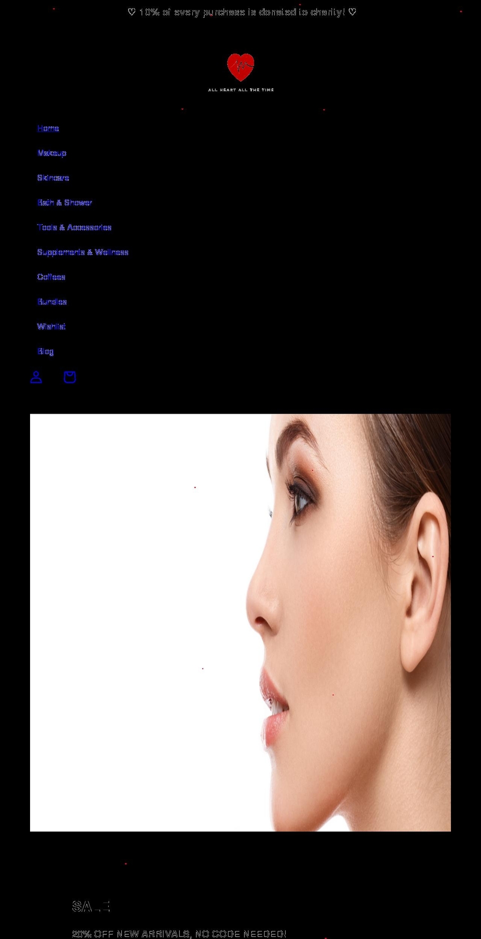allheartallthetime.com shopify website screenshot