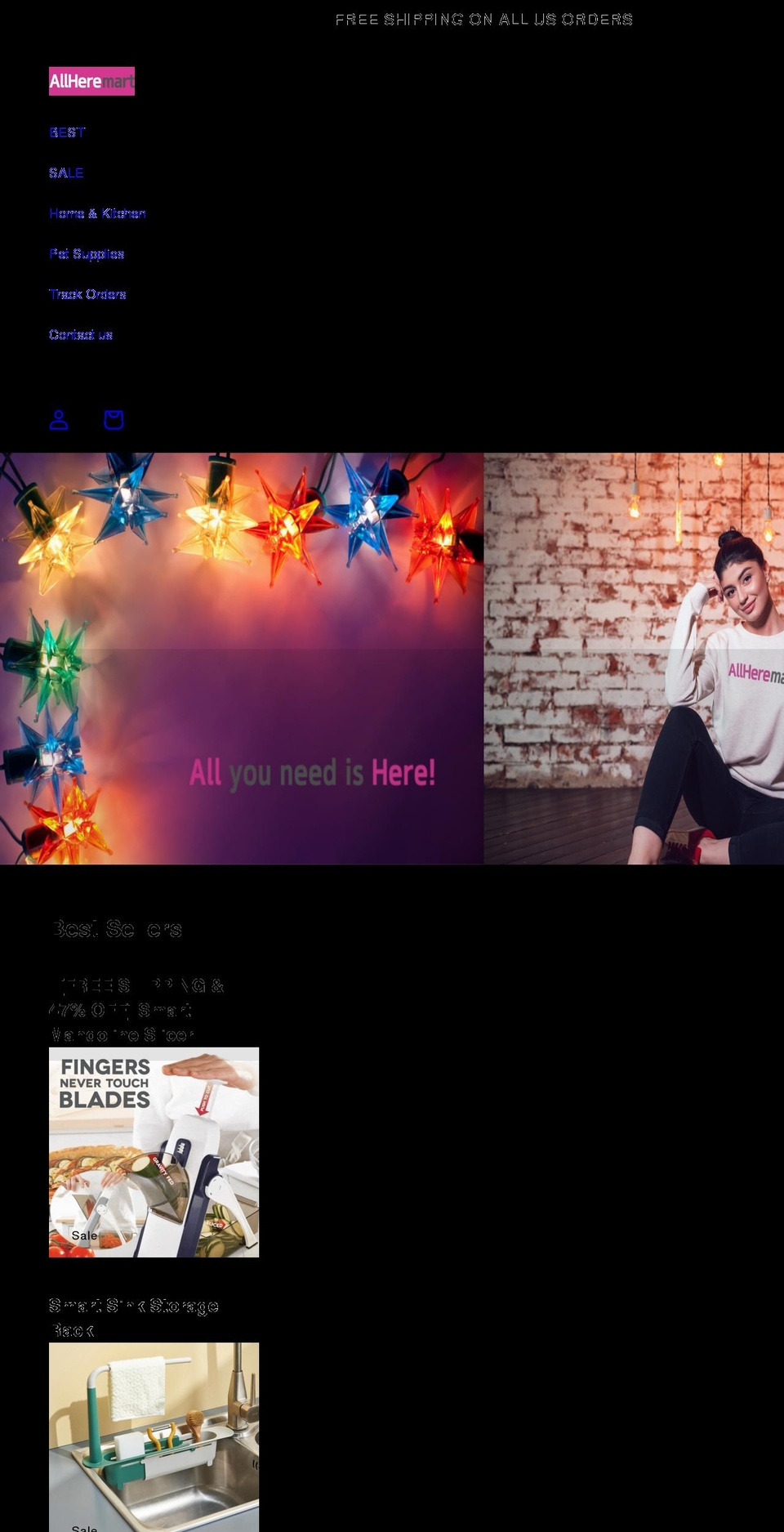 allheremart.com shopify website screenshot