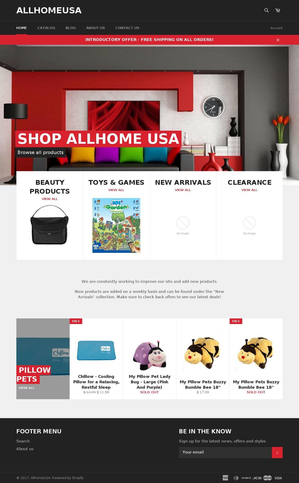 allhomeusa.com shopify website screenshot