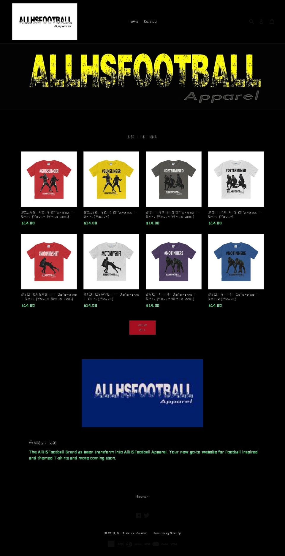 allhsfootball.com — Shopify storefront screenshot