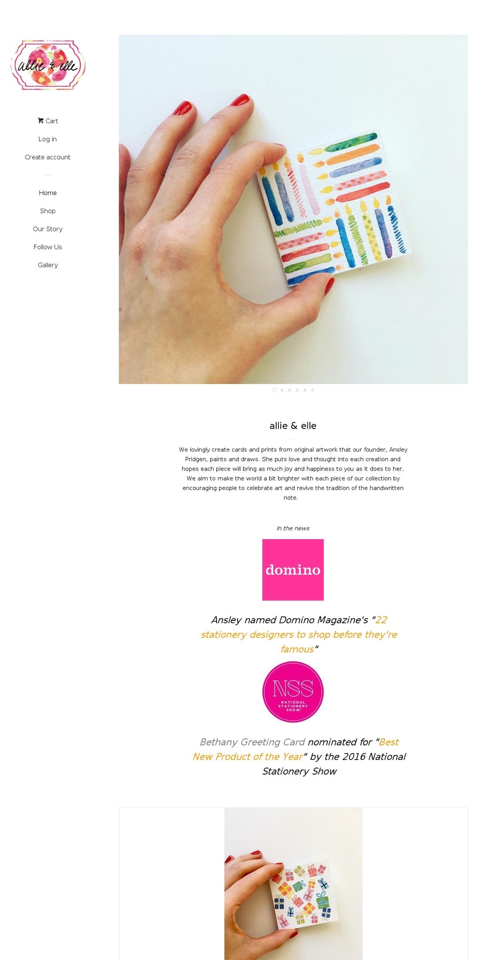 allieandelle.com shopify website screenshot