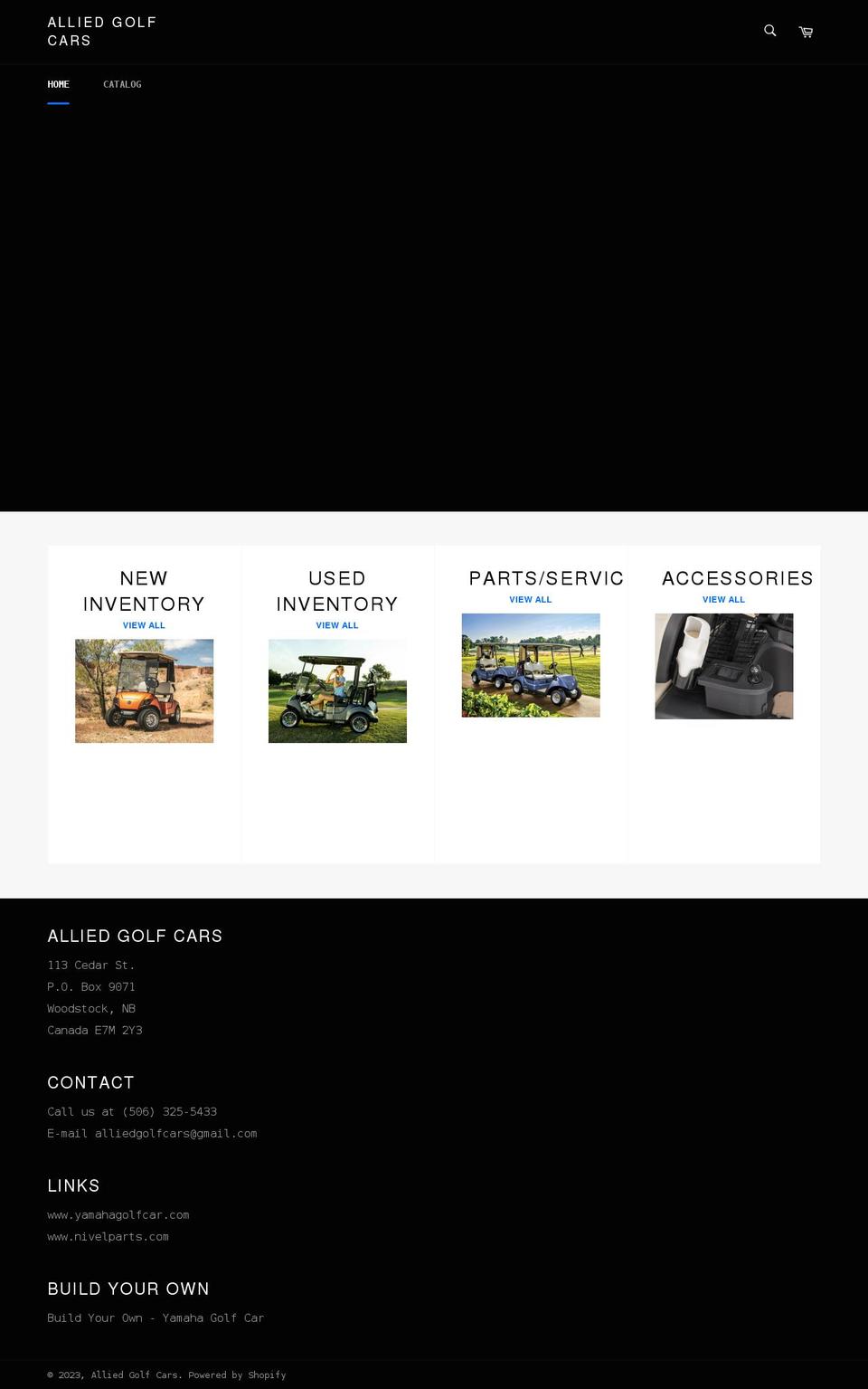 alliedgolfcars.ca shopify website screenshot