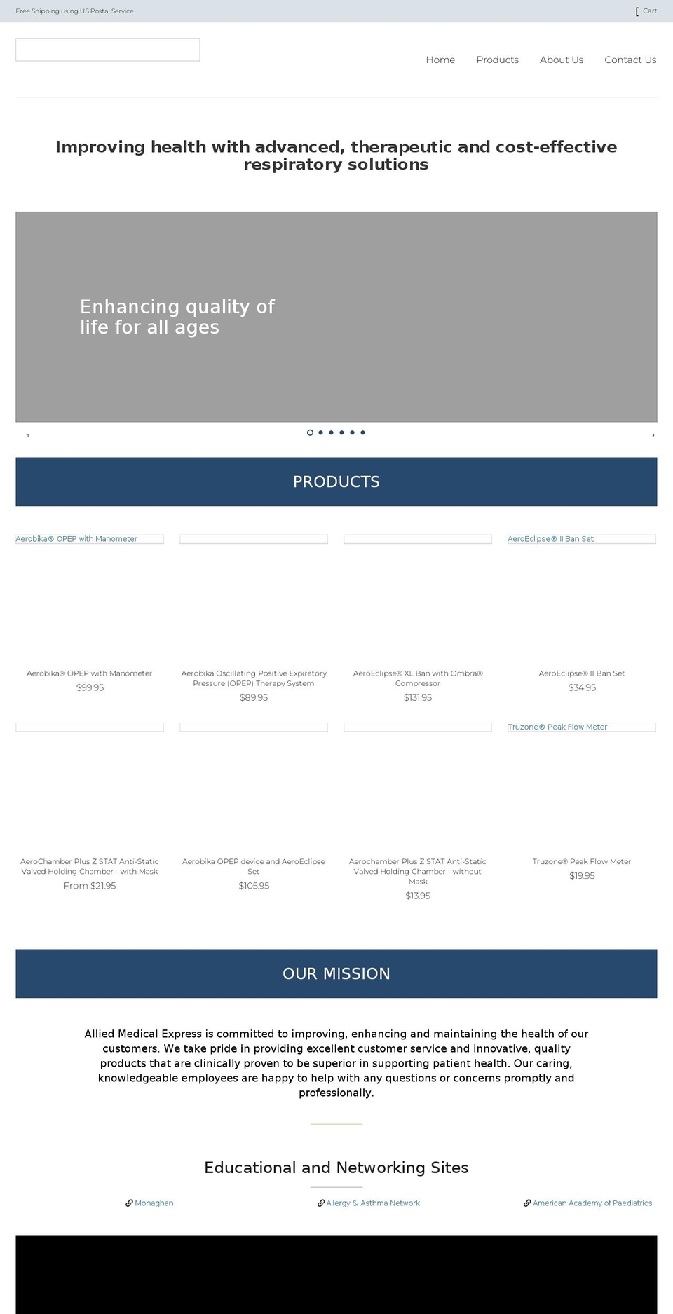alliedmedexpress.com shopify website screenshot