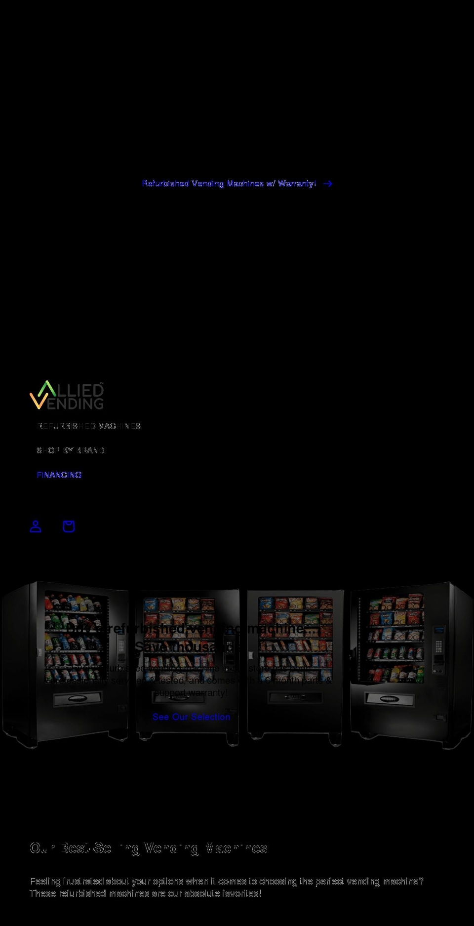 alliedvending.com shopify website screenshot