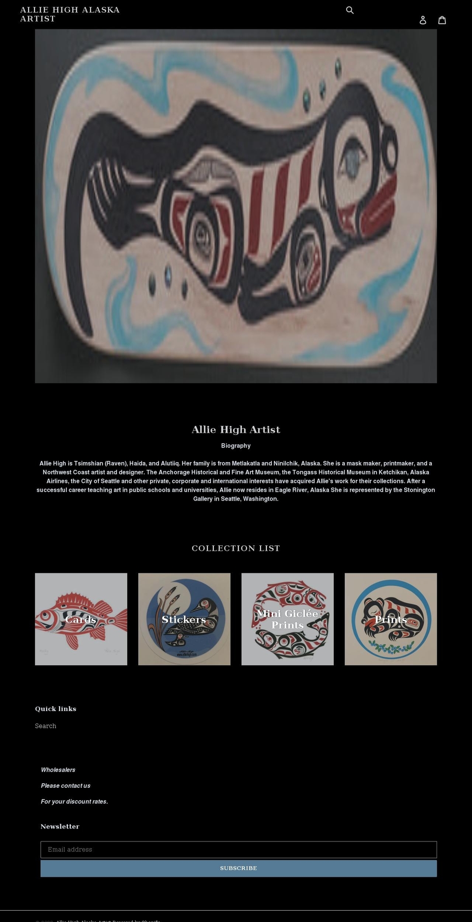 alliehighart.com shopify website screenshot