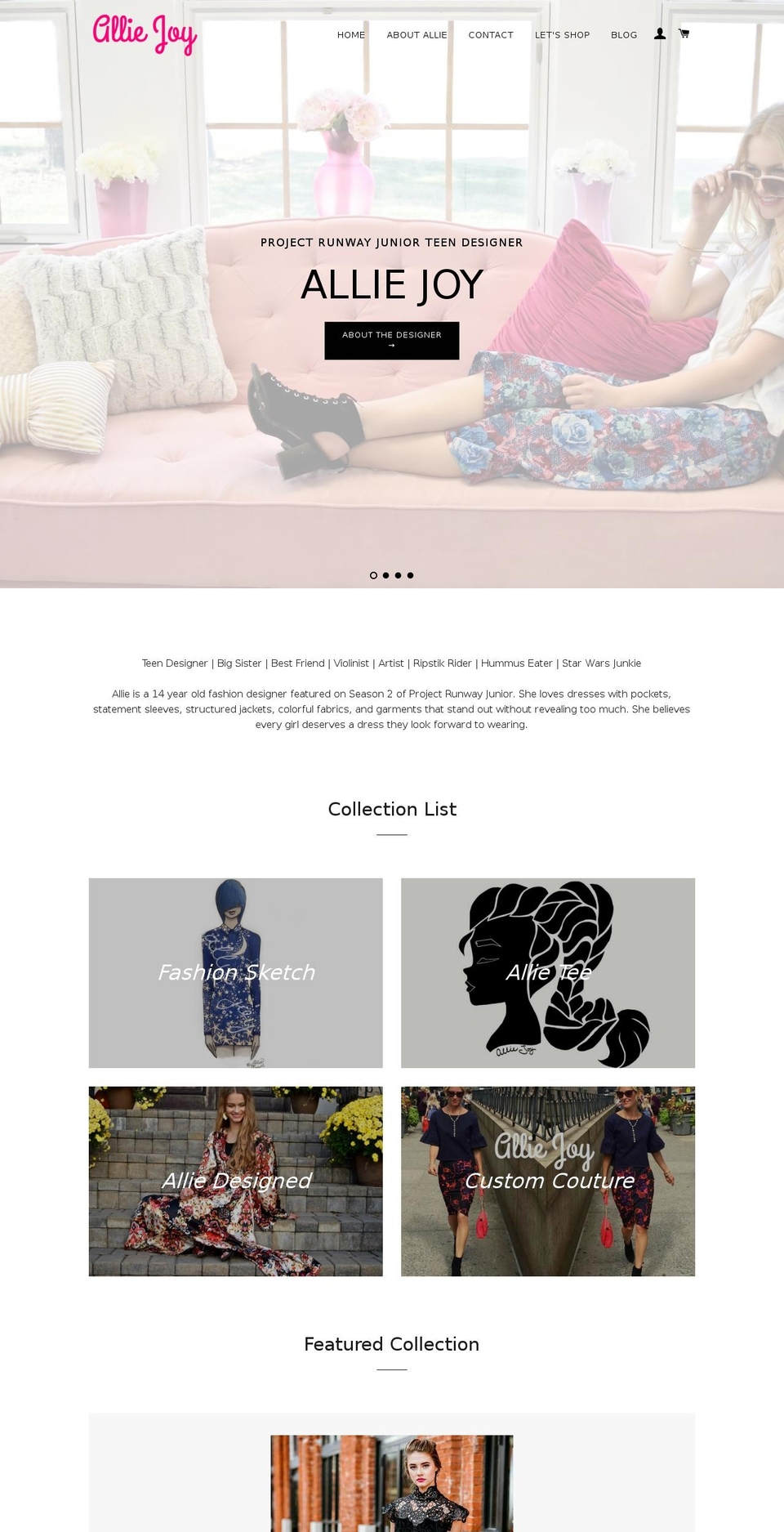 alliejoydesigns.com — Shopify storefront screenshot