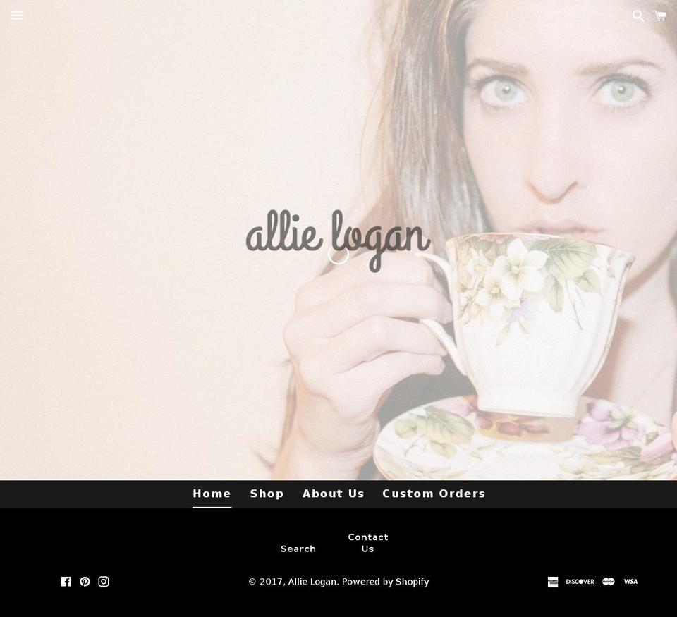 allielogan.com shopify website screenshot