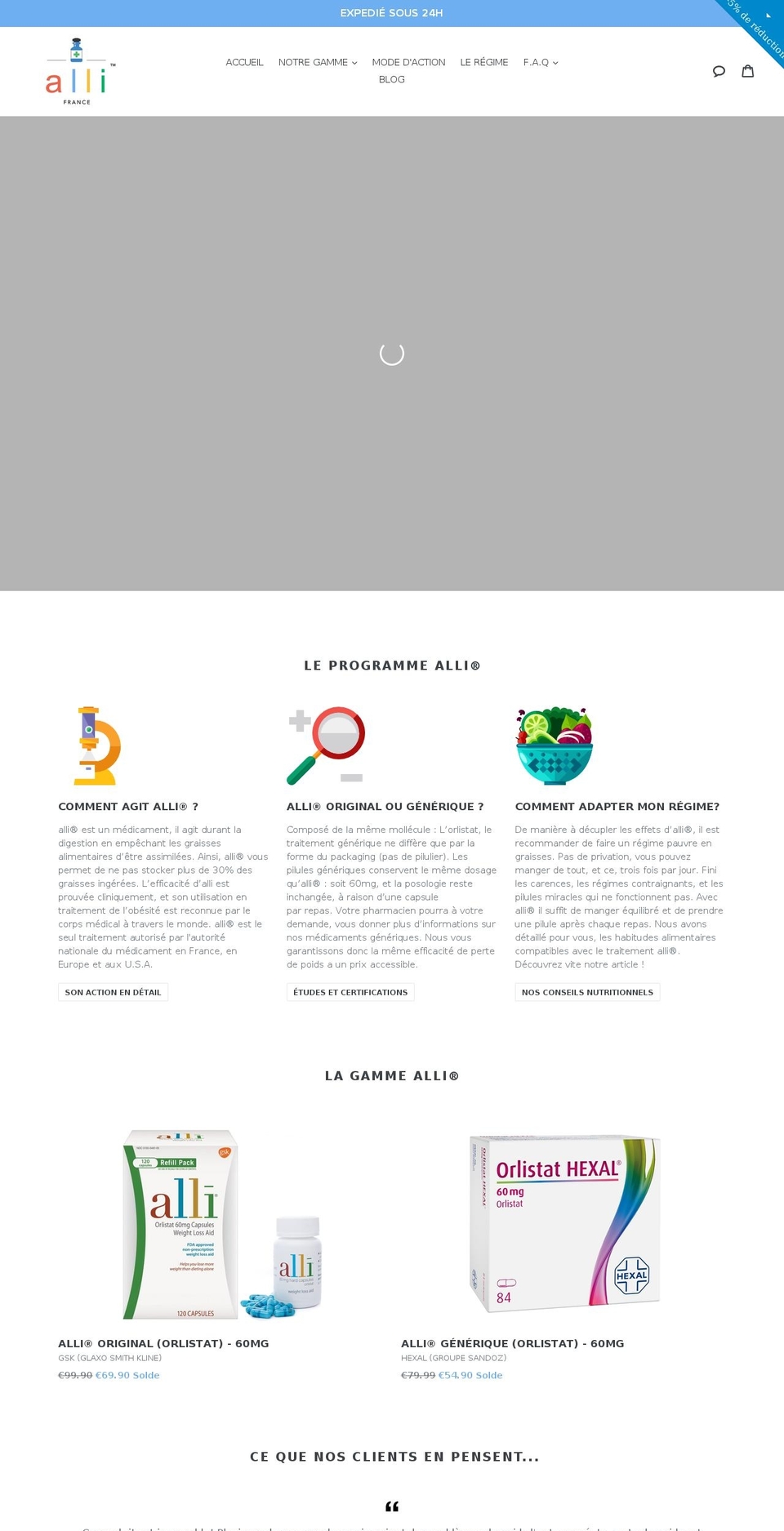 allifrance.fr shopify website screenshot