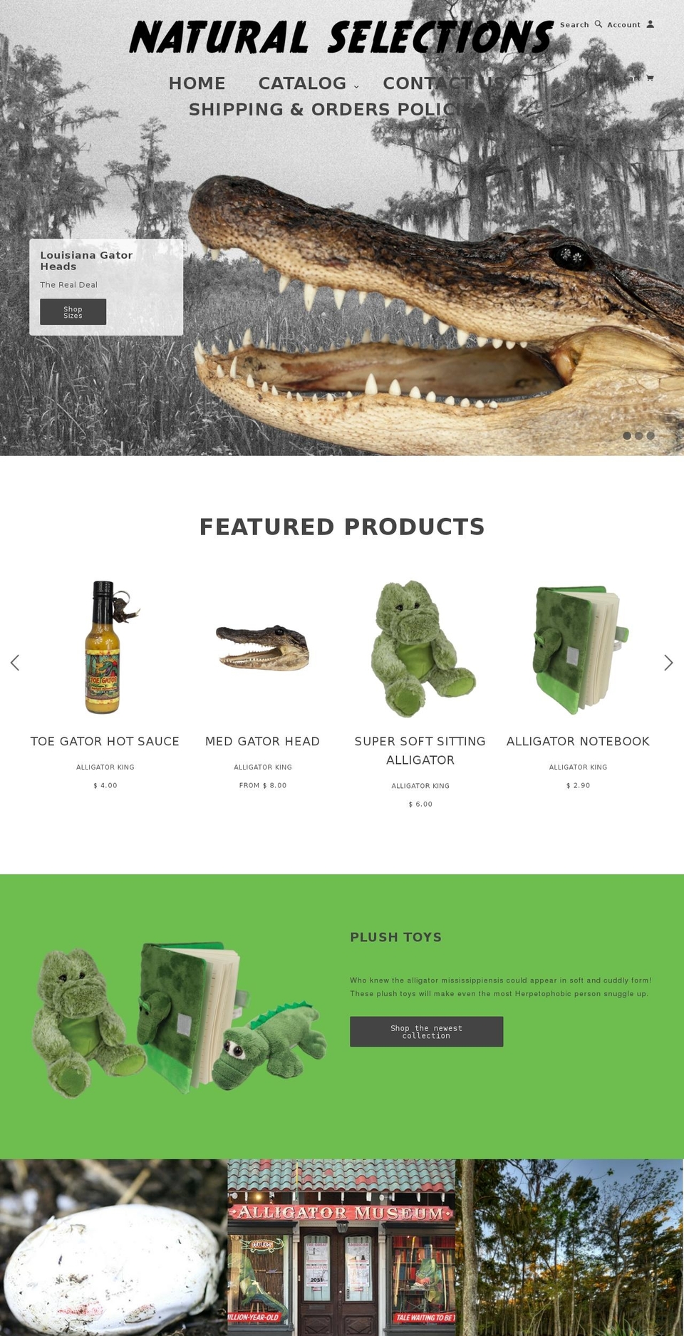 alligatorking.com shopify website screenshot