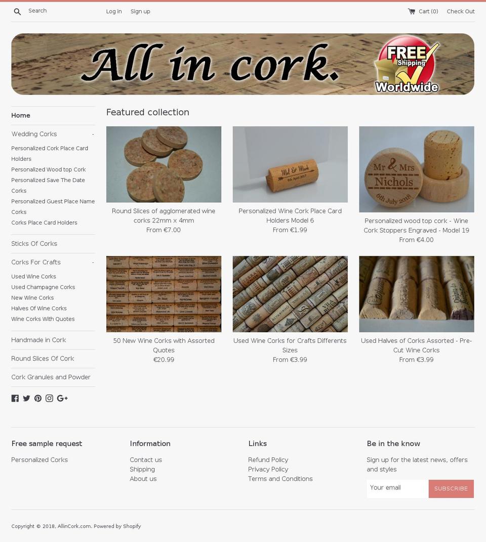 FASTOR Shopify theme site example allincork.com