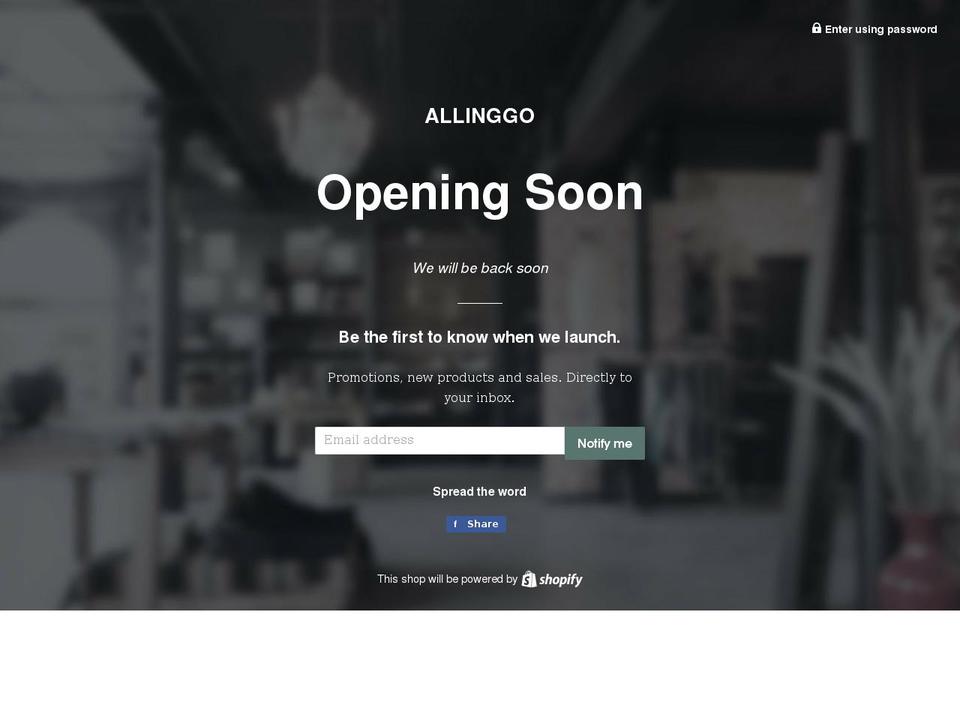 allinggo.com shopify website screenshot