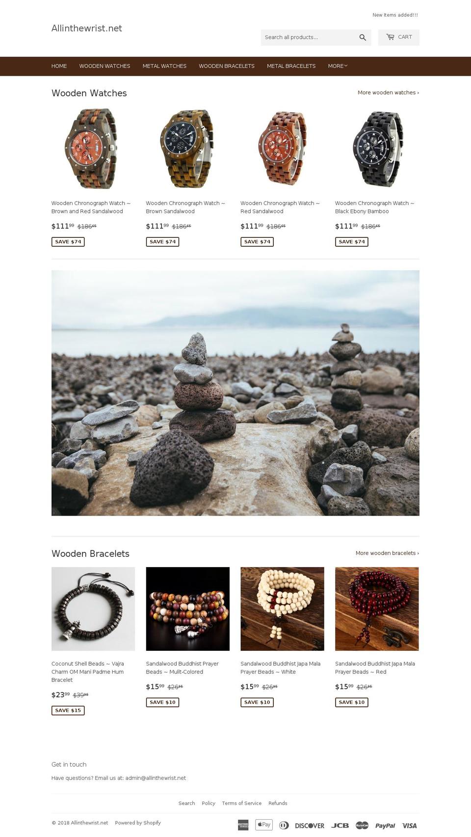 allinthewrist.net shopify website screenshot