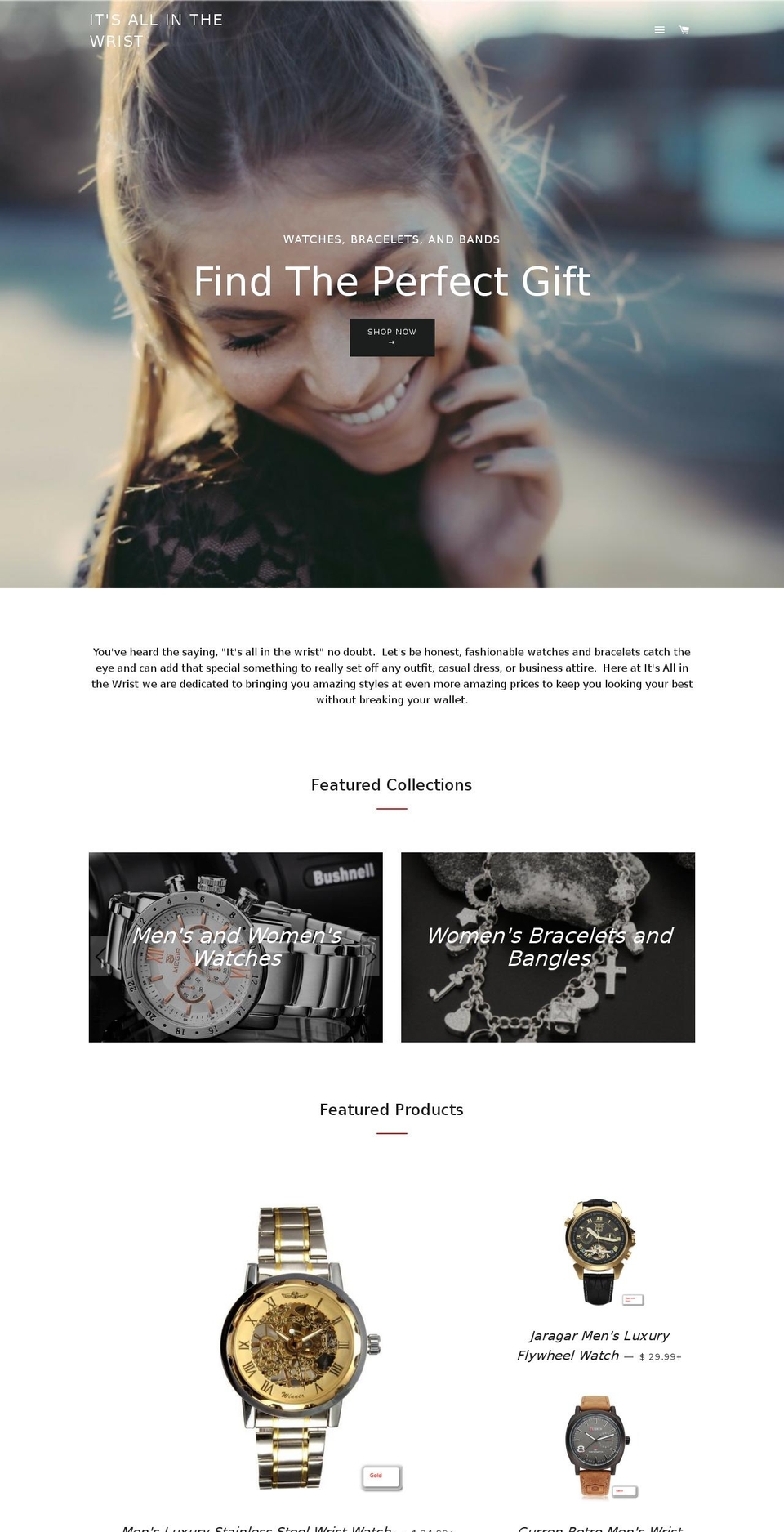 allinthewristfashion.com shopify website screenshot