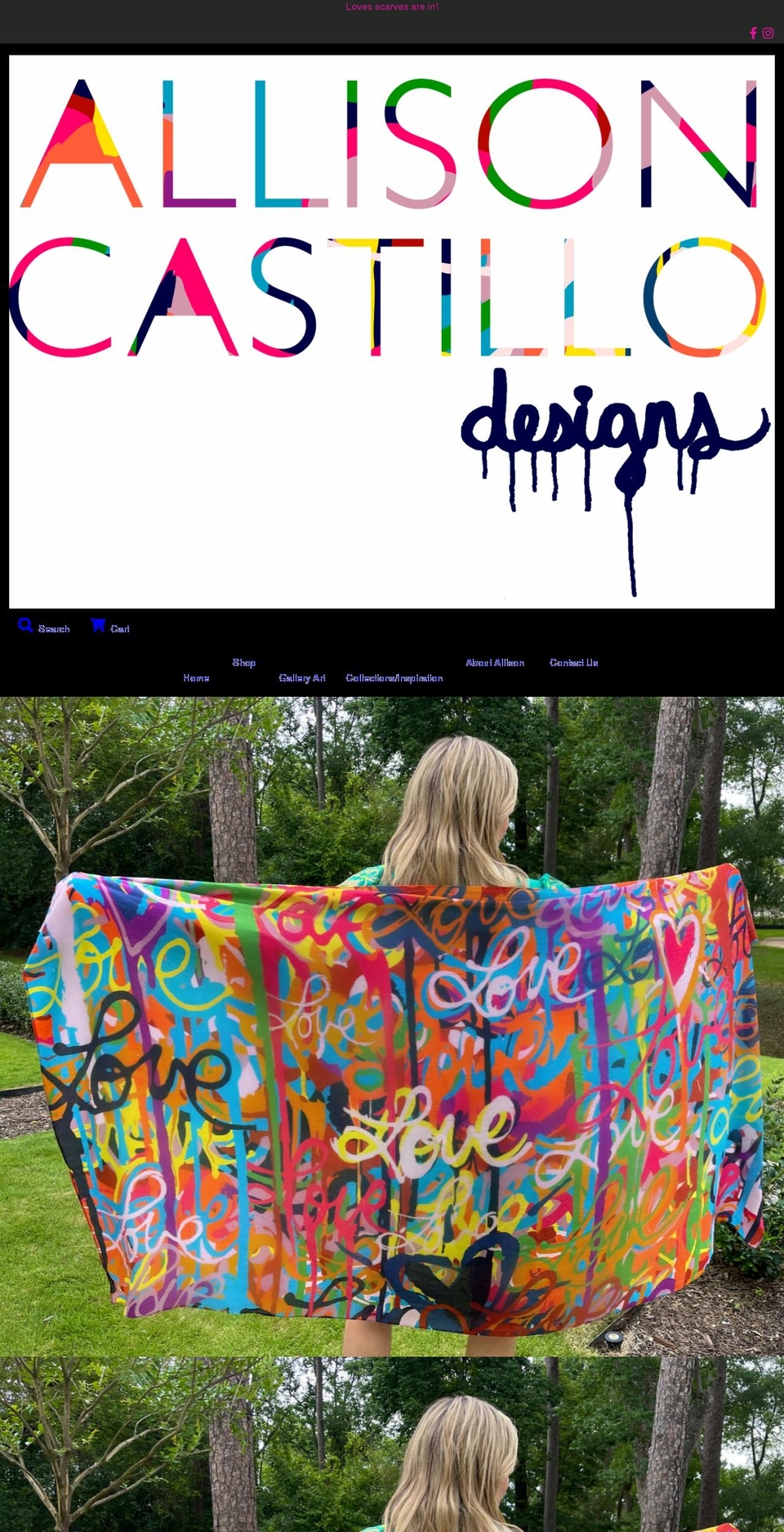 allisoncastillodesigns.com shopify website screenshot