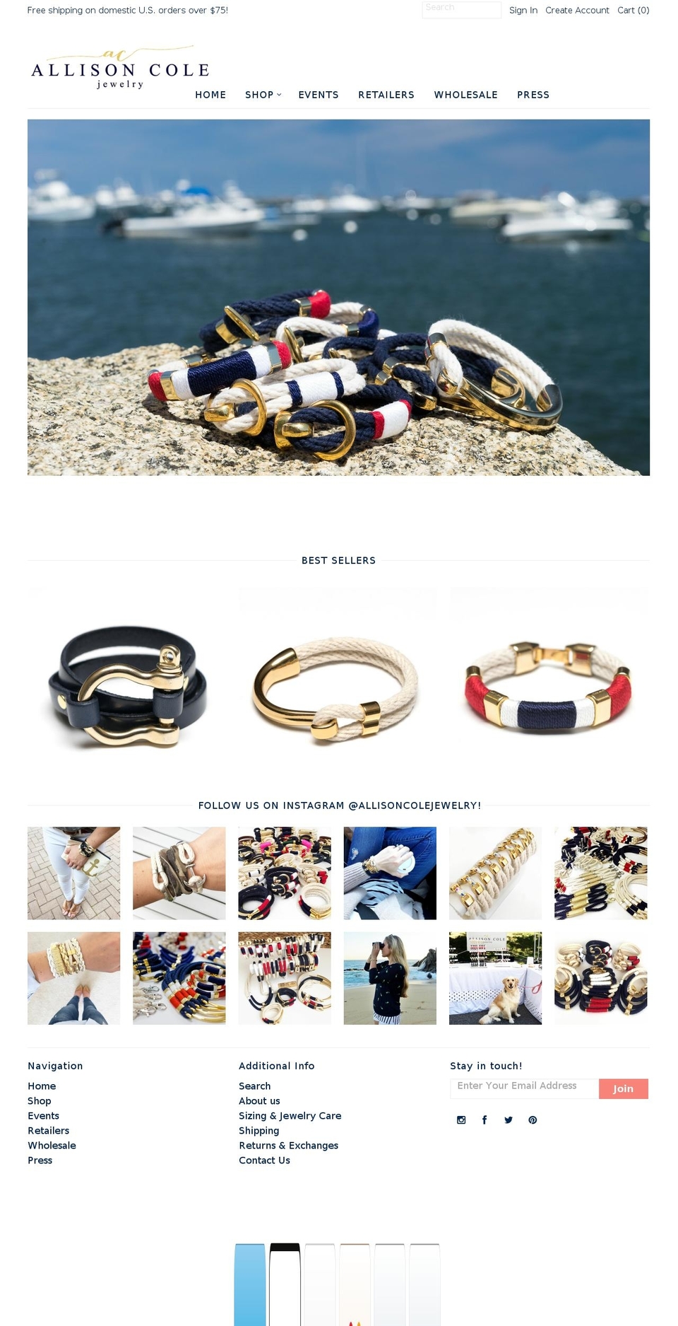 allisoncolejewelry.com shopify website screenshot