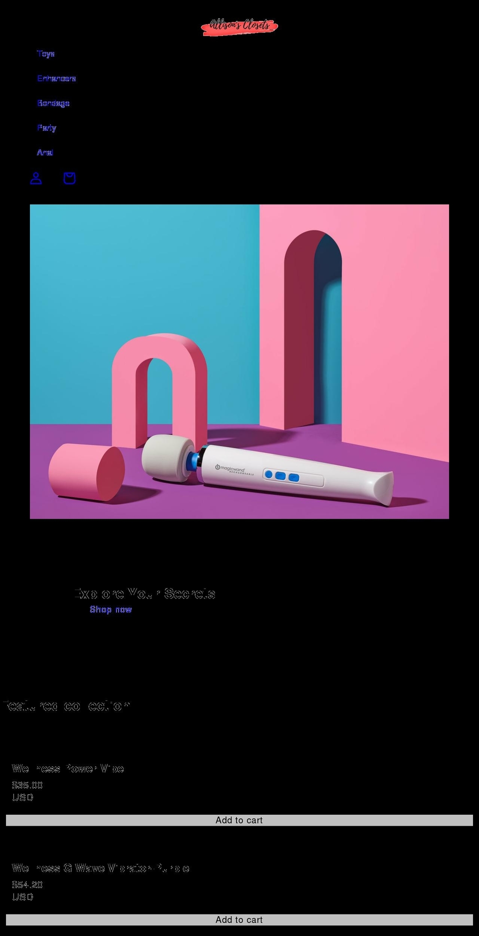 allisonsclosets.com — Shopify storefront screenshot