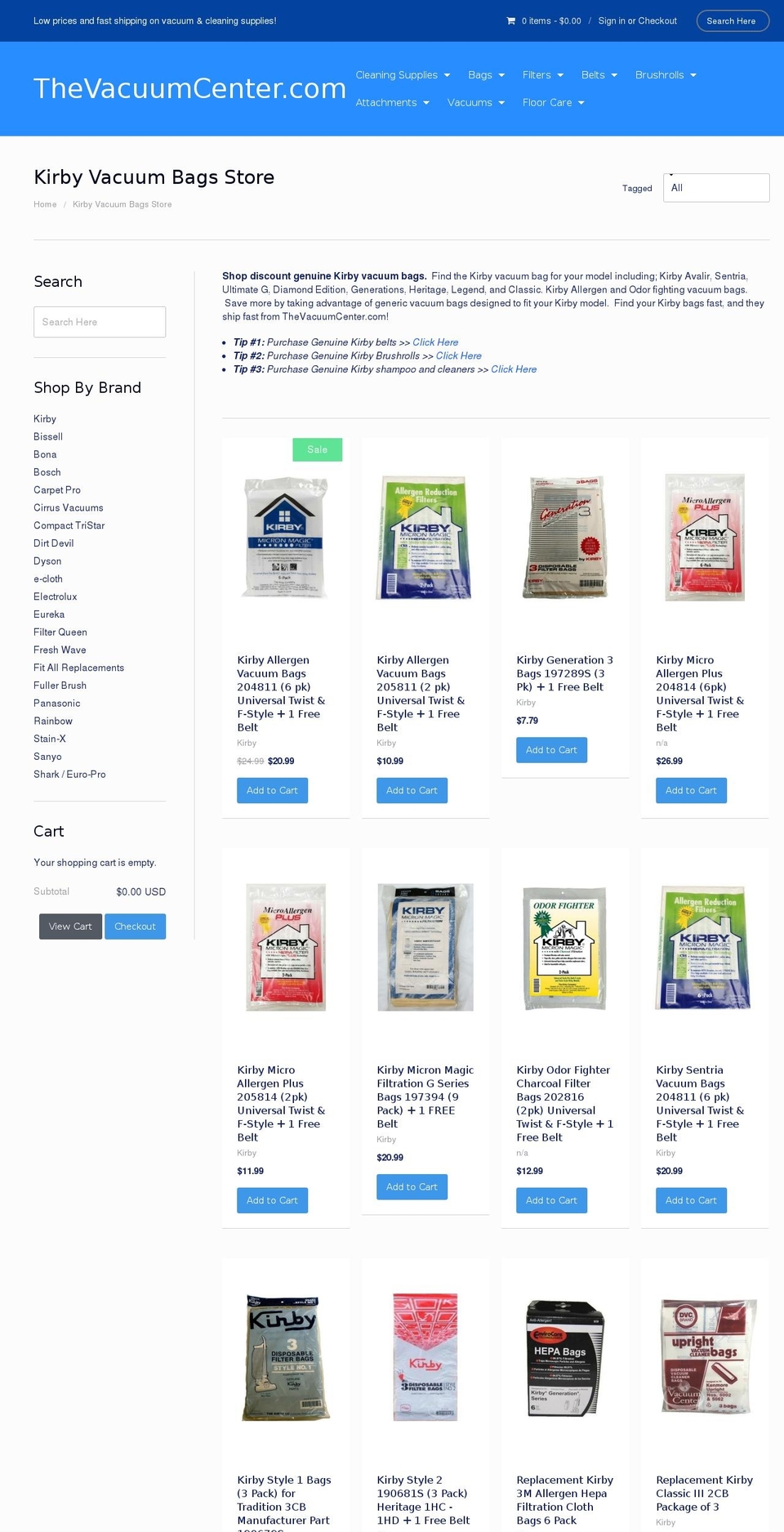 Bold Providence Shopify theme site example allkirbyvacuumbags.com