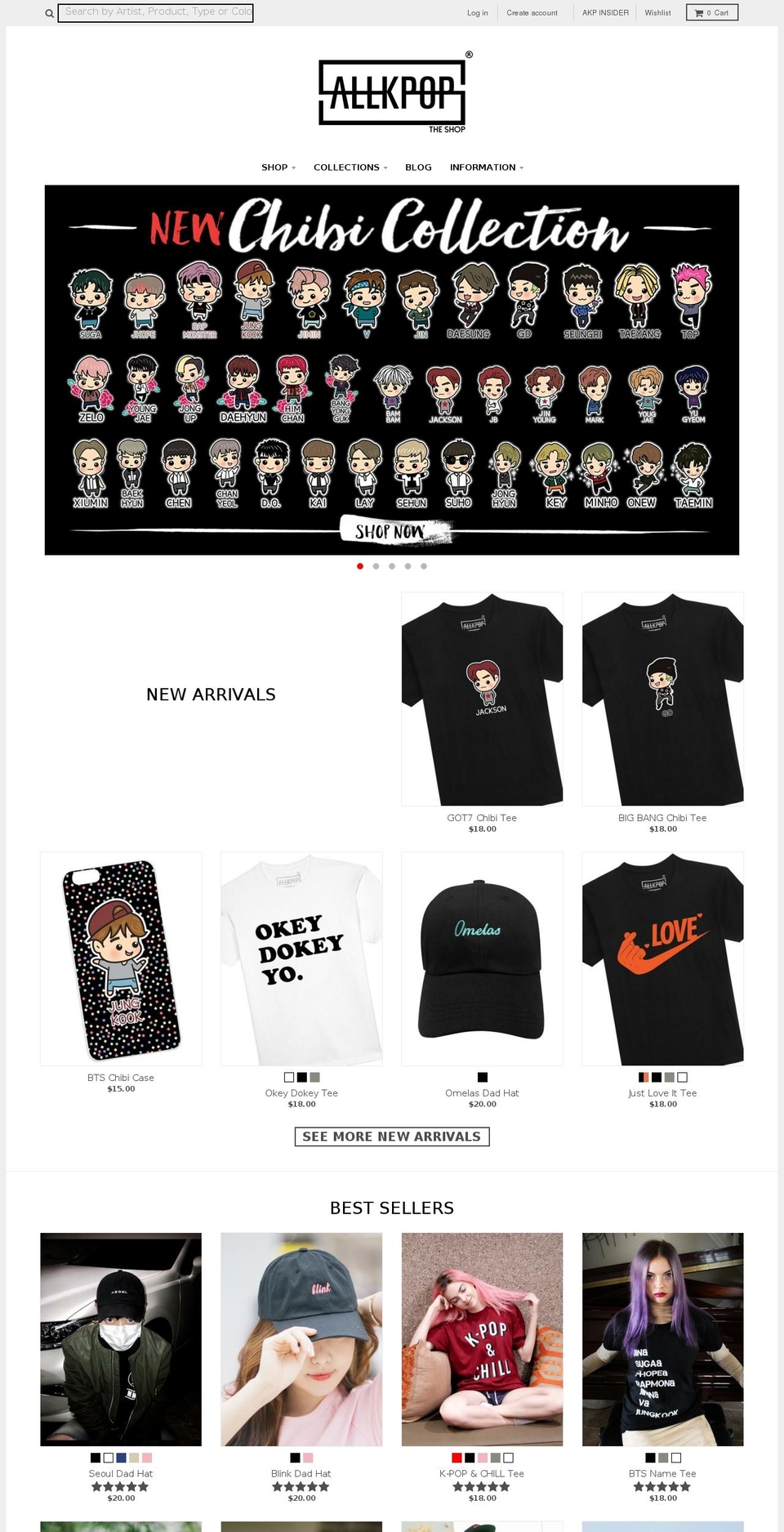 allkpopshop.com shopify website screenshot