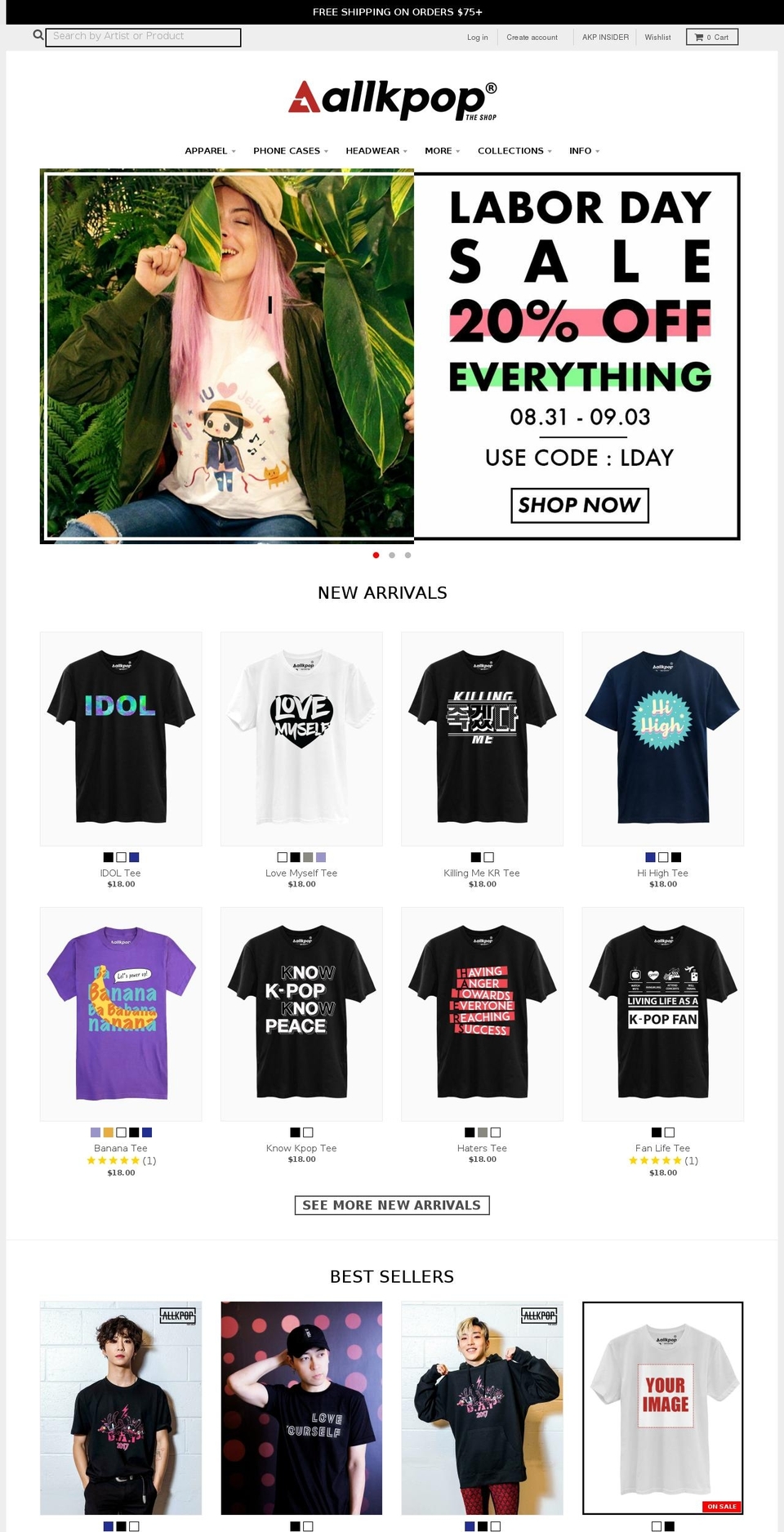 allkpoptheshop.com — Shopify storefront screenshot