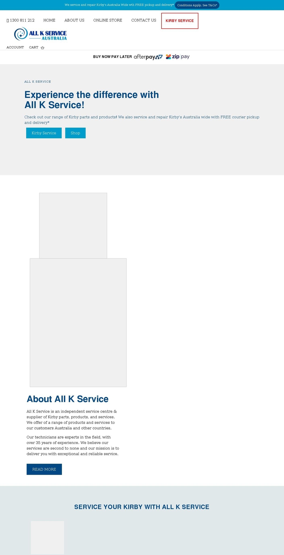 allkservice.com.au shopify website screenshot