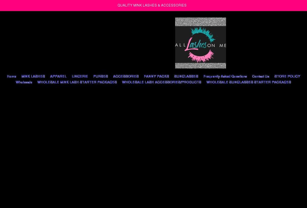 alllashesonme.com shopify website screenshot