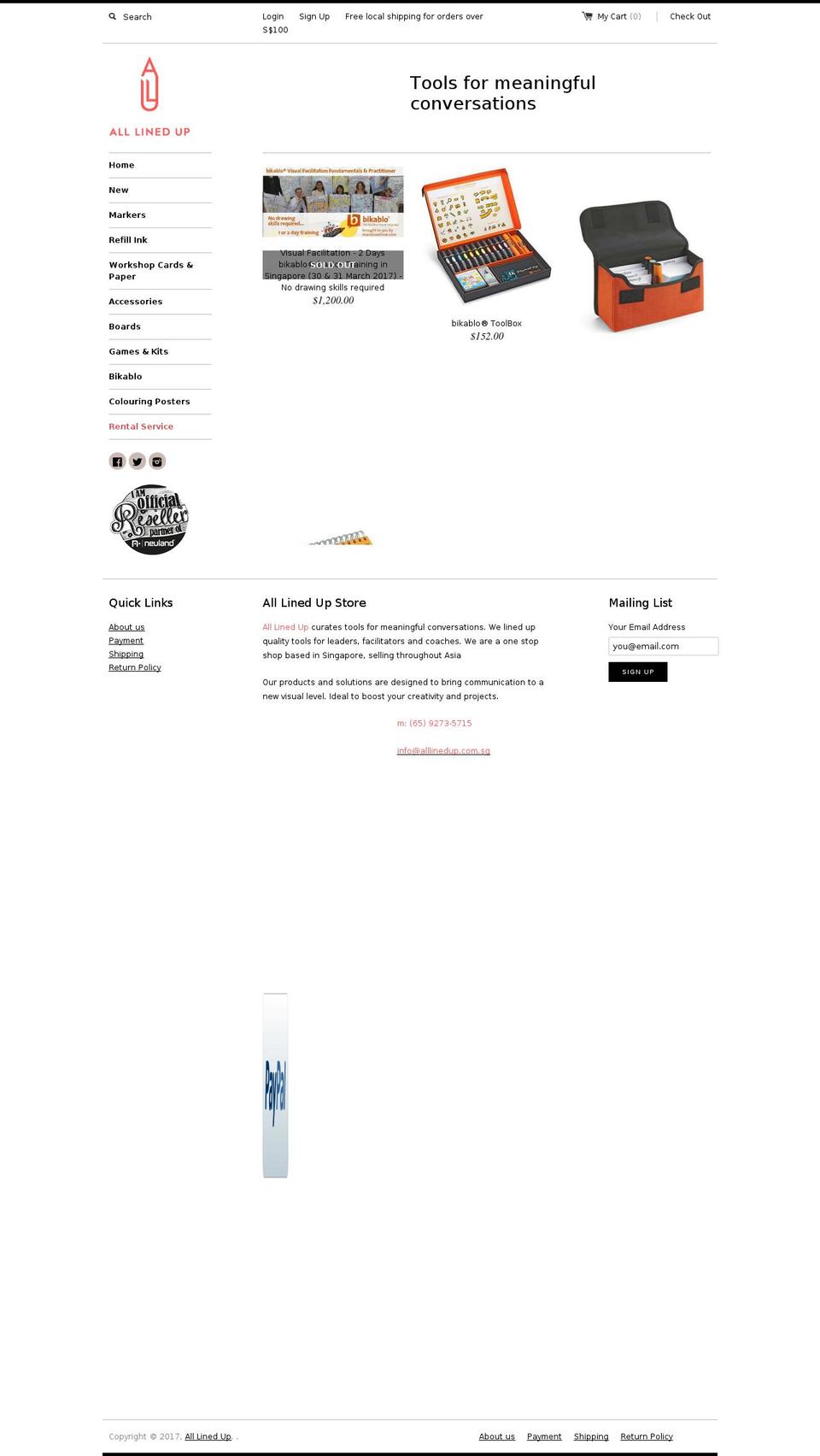 alllinedup.biz shopify website screenshot