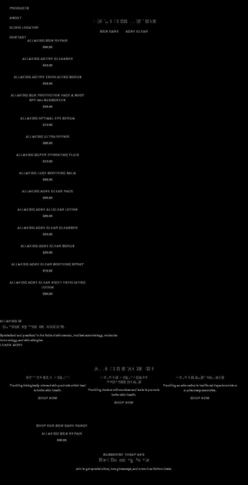 allmedic.net.au shopify website screenshot